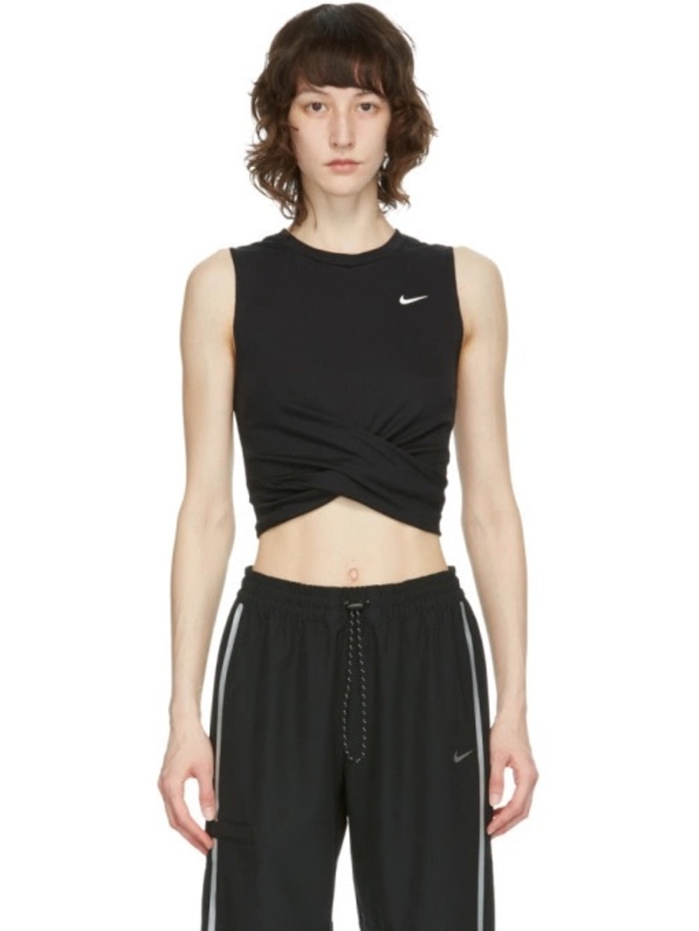 Nike Black Dri-FIT Twist Cropped Sleeveless Tank Top